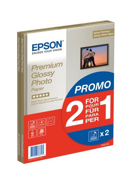762816 Epson C13S042169 Papir Epson prem.glossy foto  A4 (2x15) 